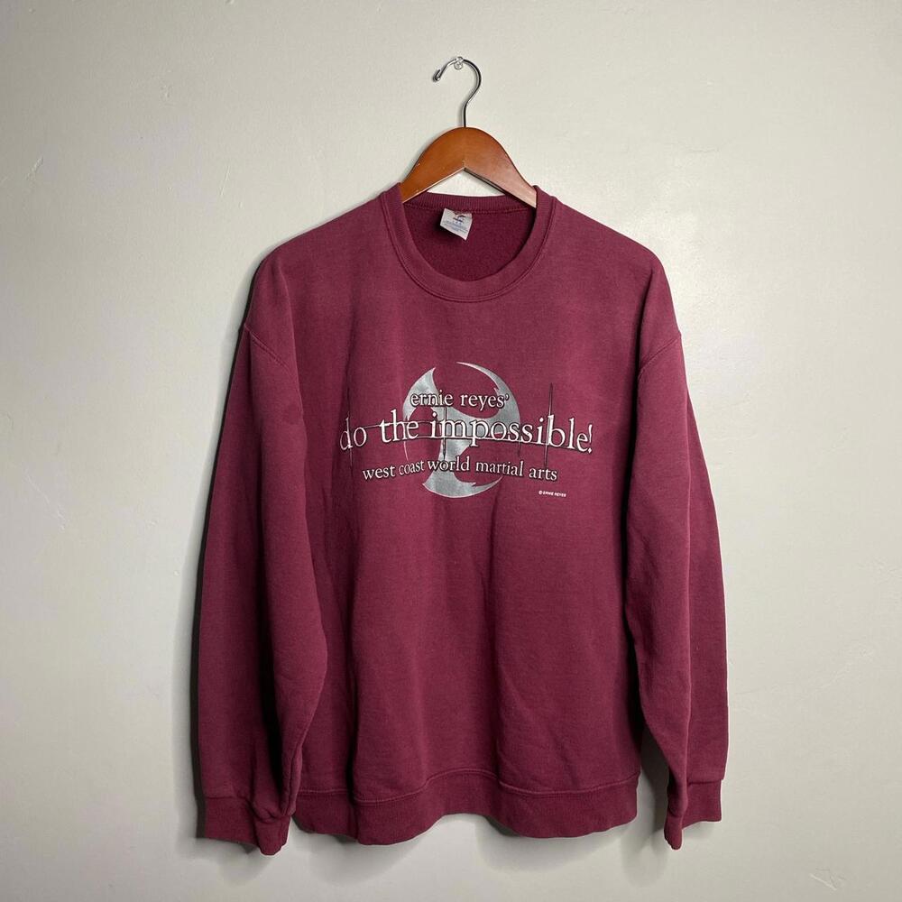 Burgundy and silver crewneck sweatshirt size large